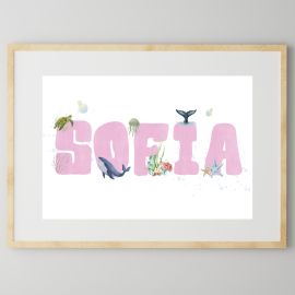 Personalised Letter Underwater Themed Print