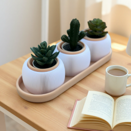 Trio Planter Set - Modern Indoor Planters with Drainage 