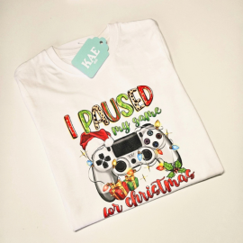 I Paused My Game for Christmas T-Shirt | Gamer Christmas Tee