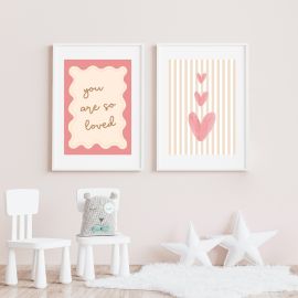 You Are So Loved - Pink Heart Duo Prints