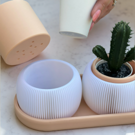 Trio Planter Set - Modern Indoor Planters with Drainage 