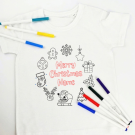 Personalised Christmas Colouring T shirt