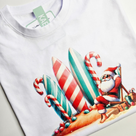 Santa on the Beach Christmas T shirt