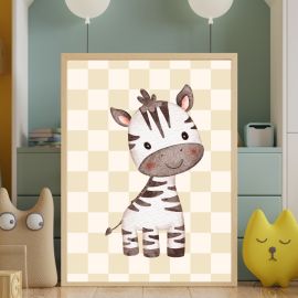 Trio of Chequered Safari Animals