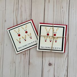Handmade Five Reindeer Christmas Card Bundle