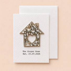 Hand Embellished New Home Card
