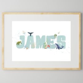 Personalised Letter Underwater Themed Print