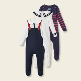 Baby Boy Bamboo Sleepsuit Gift Set – 3 Pack