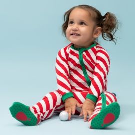 Candy Cane Christmas Bamboo Baby Sleepsuit