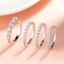 Half Moissanite Eternity Band