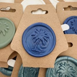 Palm Tree Wax Seal in ocean blue