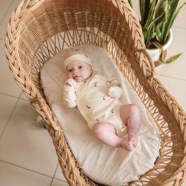 Pack of Red Olea Organic Mittens and Knotted hat set- Newborn-6 Months