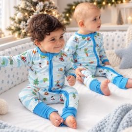 Winter Wonderland Christmas Bamboo Baby Sleepsuit