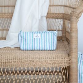 Make-up, Cosmetic Bag - Blue Stripe 