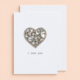 Hand Embellished Heart Card