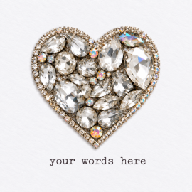 Hand Embellished Heart Card