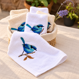 Blue Bird Guest Towels - Set of 2  