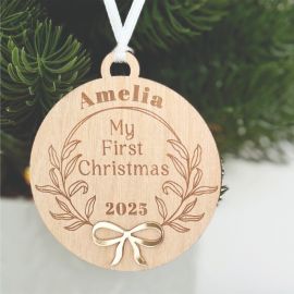Baby's First Christmas Wreath Bauble