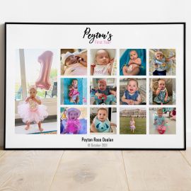 Personalised Baby's first year collage