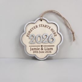 Personalised Wedding Keepsake Ornament – Forever Starts Here