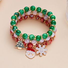 Holly Jolly Stackable Christmas Beaded Bracelets