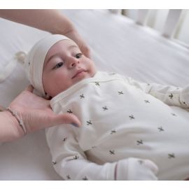 Pack of Desert Spiky Organic Mittens and Knotted hat set- Newborn-6 Months