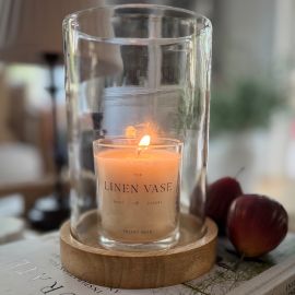 Haven Wood and Glass Candle Holder