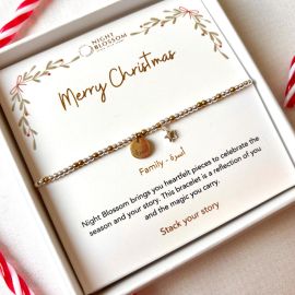 Engraved Star Beaded Bracelet – Gold & Silver