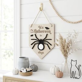 Hanging Spider Halloween Dry-Erase Countdown Sign