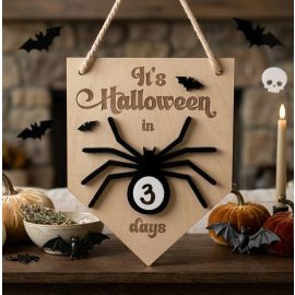 Hanging Spider Halloween Dry-Erase Countdown Sign