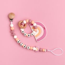Girly Rainbow Pacifier Holder