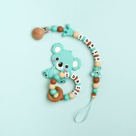 Turquoise Koala Pacifier Holder