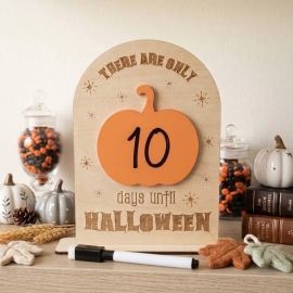 Dry Erase Halloween Countdown Sign - Pumpkin