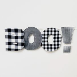 Black & white mix fabric bunting - A to Z - 100% cotton