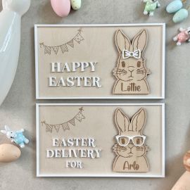 Personalised Wooden Easter Bunny Crate 