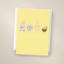 Hand Illustrated Dubai Greetings Card- Sushi & Staycay