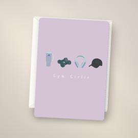 Hand Illustrated Dubai Greetings Card- Gym Girlie