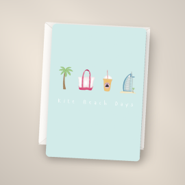 Hand Illustrated Dubai Greetings Card- Kite Beach Days