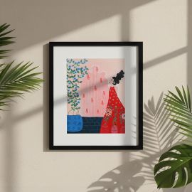 Red Dress - Hand embellised print