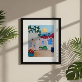 The Watermelon Stall - Hand embellished print 