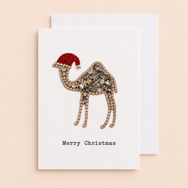 Embellished Santa Camel Christmas Card