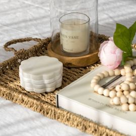 Scalloped Edged Marble Coasters