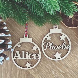 Christmas Wooden Name Bauble