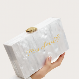 Eva Marble Box Clutch
