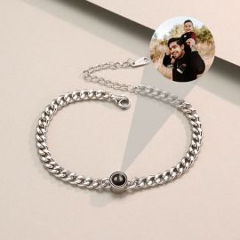 S925  Photo Projected Bracelet For Men