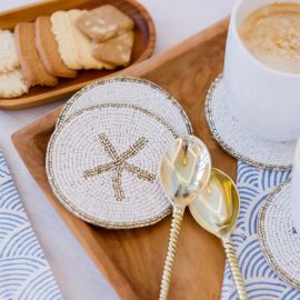Silver Starfish Coasters - set of 6