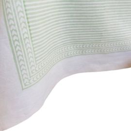 Marlborough Striped Tablecloth in Eucalyptus