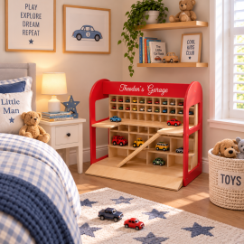 Personalised Wooden Toy Garage