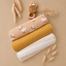 Muslin Wrap Set - Mustard Duck - Pack of 3