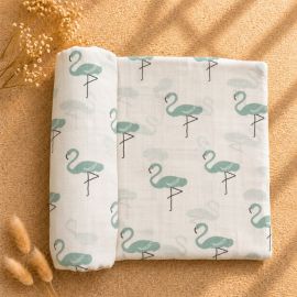 Muslin Wrap Set - Sage Flamingo - Pack of 2